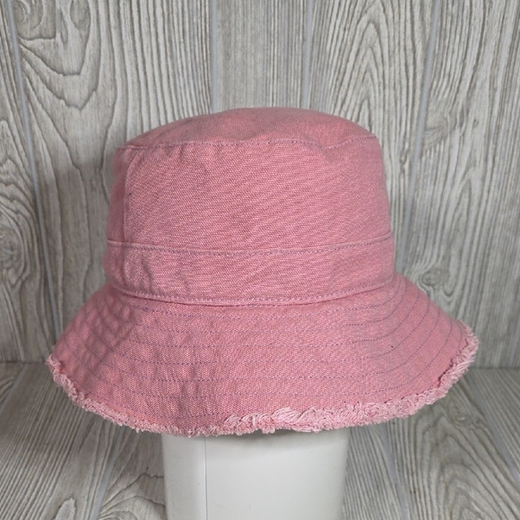 Eddie Bauer Accessories - Eddie Bauer Pink Frayed Brim Bucket Hat Adult Size S/M